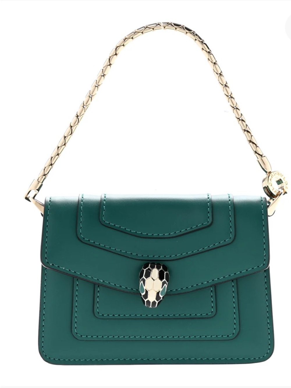 BVLGARI
NWT Calfskin Serpenti Forever Miniature Bag Charm Emerald